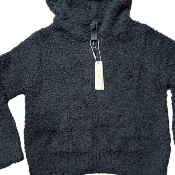 SKIMS kids 2T/3T unisex sherpa hoodie full zip up onyx black NWT MSRP $88 - Picture 5 of 6